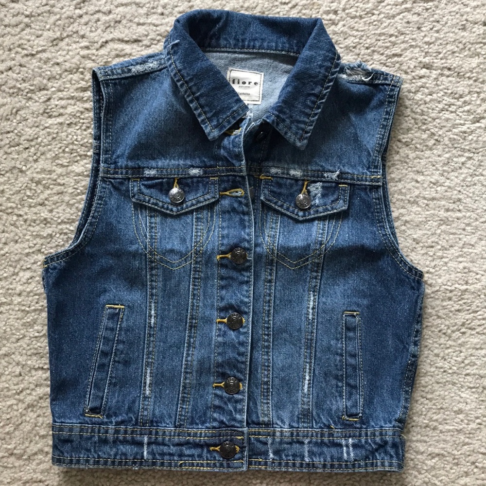 Distressed Denim Vest - Picture 6 of 8